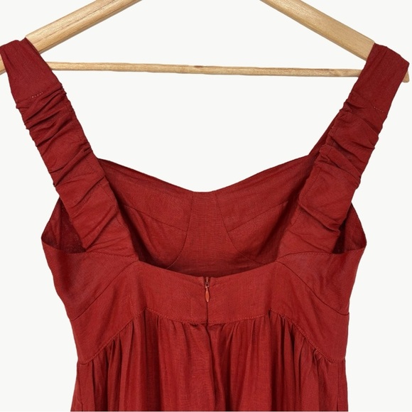 All That Remains Lucia Linen Maxi Dress | Artisan Limited Edition | Sz 6 | Red - Picture 8 of 12